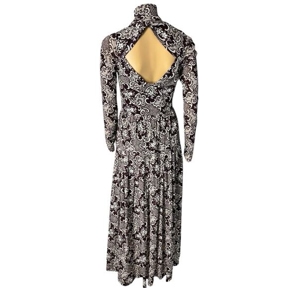 Rebecca Taylor Rochelle Fleur Pleated Maxi Dress Size Small Paisley Raisin Brown - Picture 7 of 11